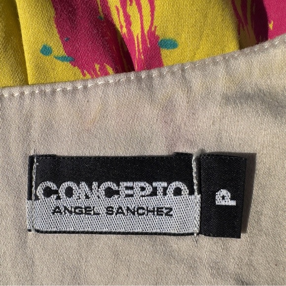 VTG 1980s Angel Sanchez Cotton Shift Mini Dress Paint Splatter Designer - Picture 7 of 7